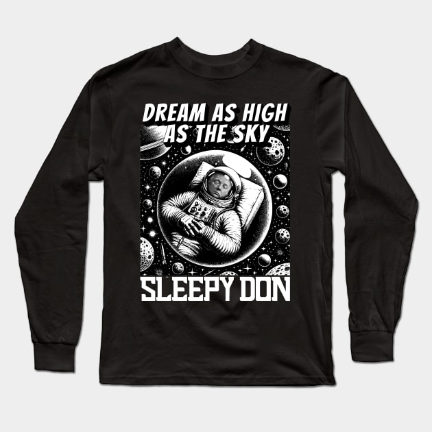 Sleepy Don - Donny Nappleseed Donald Trump Sleeping At Trial Long Sleeve T-Shirt by JJDezigns